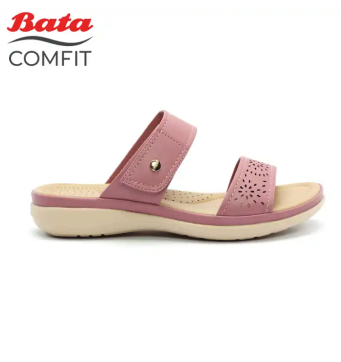 Bata Pink Color Comfit Flat Sandals For Women Size 39