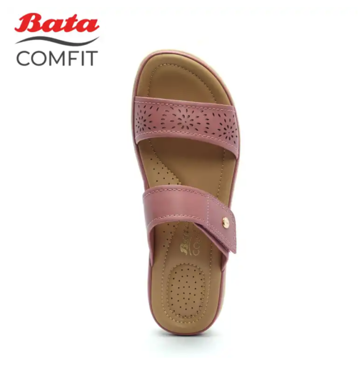 Bata Pink Color Comfit Flat Sandals For Women Size 39 - Image 4